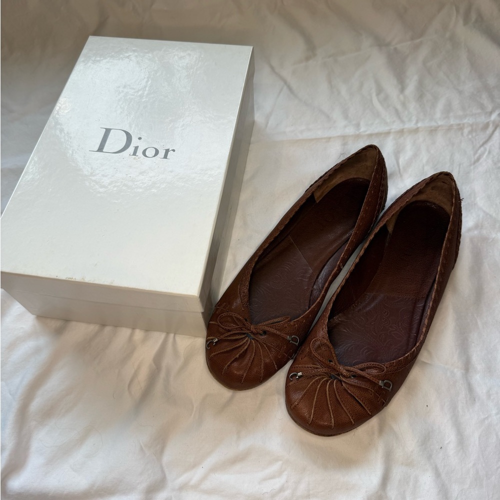 Dior Women's Chocolate Brown Leather Loafers
